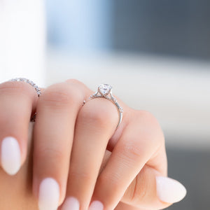 The Serena Set With A 3.5 Carat Round Moissanite