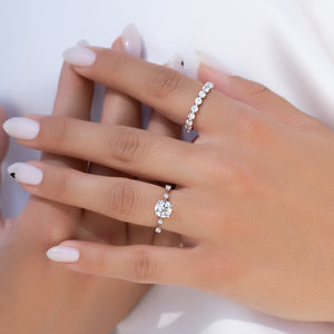 The Serena Set With A 3.5 Carat Round Moissanite