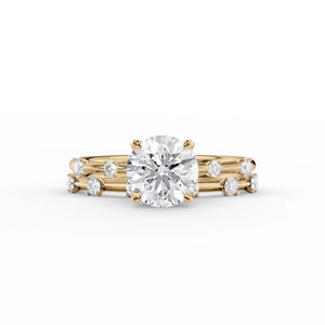 The Serena Set With A 3 Carat Round Moissanite