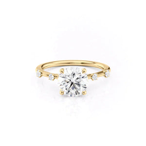 The Serena Set With A 3 Carat Round Moissanite