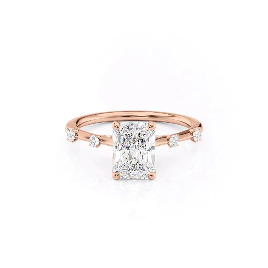 The Serena Set With A 1.5 Carat Radiant Lab Diamond