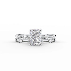 The Serena Set With A 1.5 Carat Radiant Lab Diamond