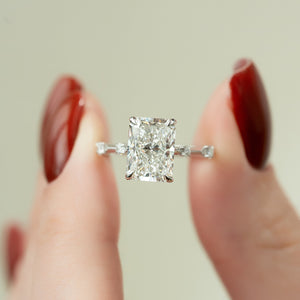 The Serena Set With A 1.5 Carat Radiant Lab Diamond