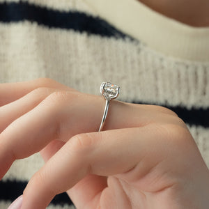 The Low Profile Kamellie Set With A 2 Carat Cushion Moissanite