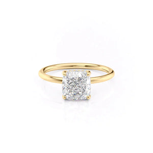 The Low Profile Kamellie Set With A 5 Carat Cushion Moissanite