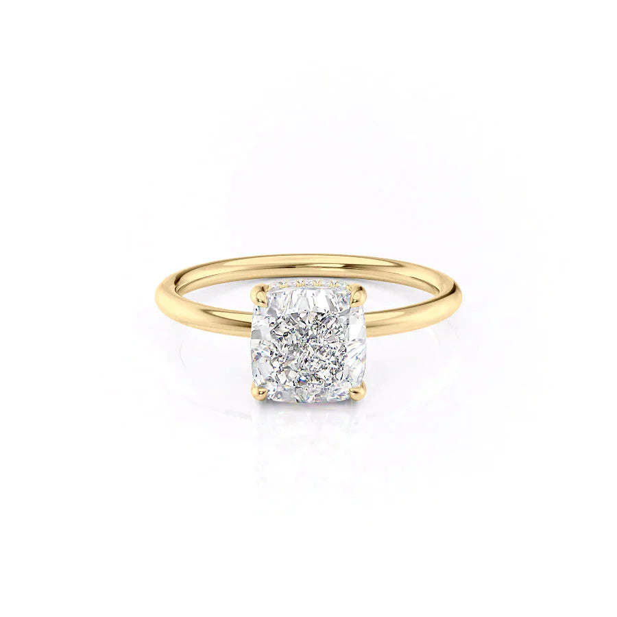 The Low Profile Kamellie Set With A 3 Carat Cushion Lab Diamond