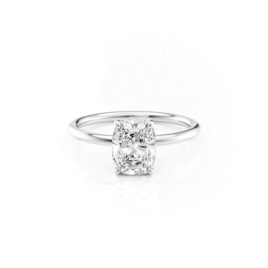 The Low Profile Kamellie Set With A 1 Carat Elongated Cushion Moissanite