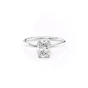 The Low Profile Kamellie Set With A 3 Carat Elongated Cushion Lab Diamond