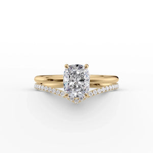 The Low Profile Kamellie Set With A 3 Carat Elongated Cushion Lab Diamond