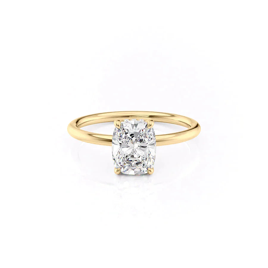 The Low Profile Kamellie Set With A 1 Carat Elongated Cushion Moissanite