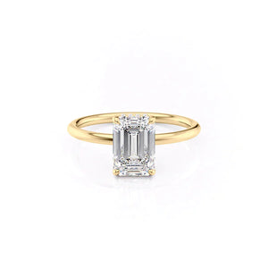 The Low Profile Kamellie Set With A 1 Carat Emerald Moissanite