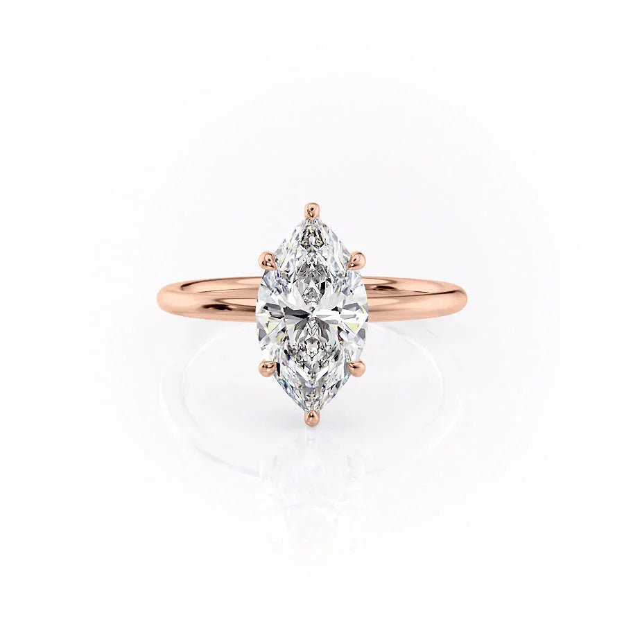 The Low Profile Kamellie Set With A 1 Carat Marquise Moissanite