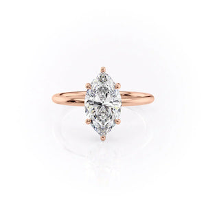 The Low Profile Kamellie Set With A 1 Carat Marquise Moissanite