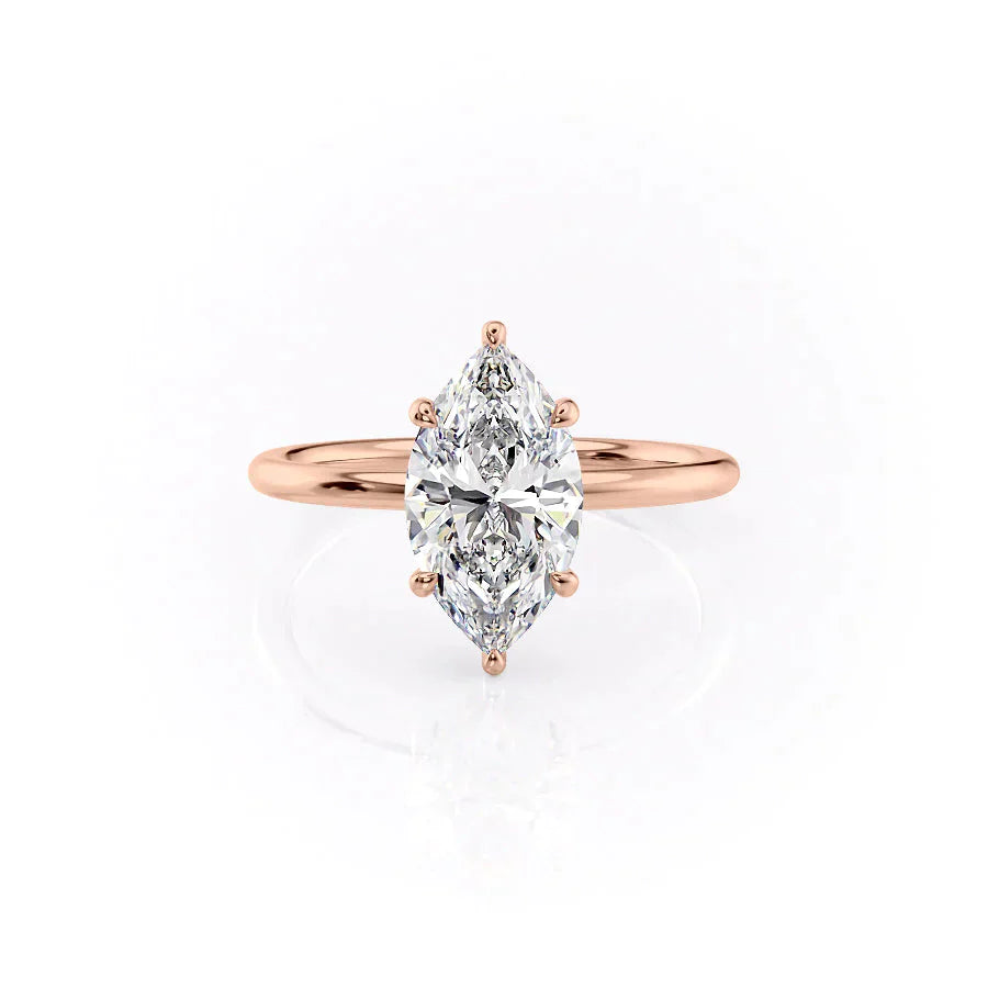 The Low Profile Kamellie Set With A 3 Carat Marquise Lab Diamond