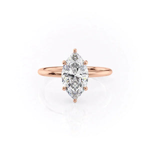 The Low Profile Kamellie Set With A 2.5 Carat Marquise Lab Diamond