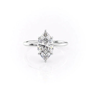 The Low Profile Kamellie Set With A 2 Carat Marquise Lab Diamond