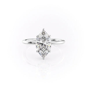The Low Profile Kamellie Set With A 2 Carat Marquise Moissanite