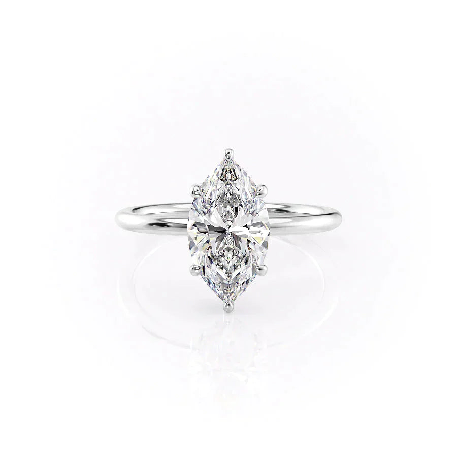 The Low Profile Kamellie Set With A 2.5 Carat Marquise Lab Diamond