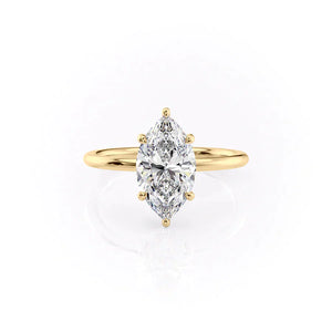 The Low Profile Kamellie Set With A 1 Carat Marquise Lab Diamond