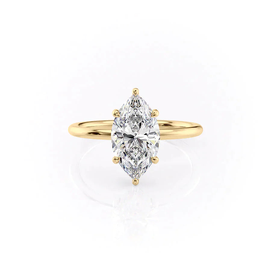 The Low Profile Kamellie Set With A 2 Carat Marquise Lab Diamond