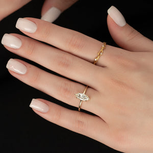 The Low Profile Kamellie Set With A 2 Carat Marquise Lab Diamond