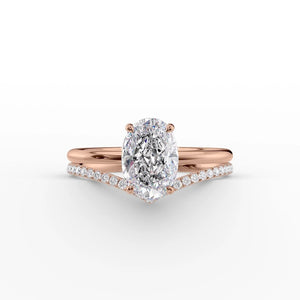 The Low Profile Kamellie Set With A 1 Carat Oval Lab Diamond