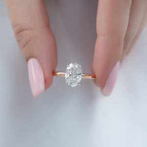 The Low Profile Kamellie Set With A 1 Carat Oval Lab Diamond