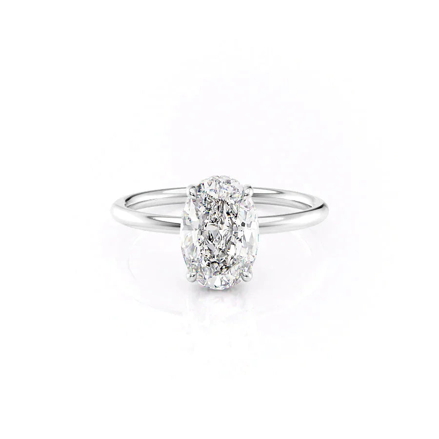 The Low Profile Kamellie Set With A 1 Carat Oval Lab Diamond