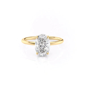 The Low Profile Kamellie Set With A 2 Carat Oval Lab Diamond