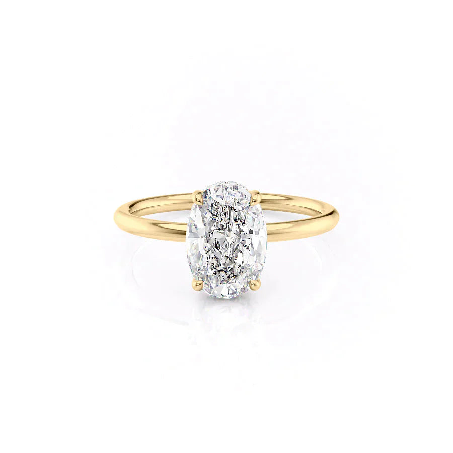 The Low Profile Kamellie Set With A 5 Carat Oval Moissanite