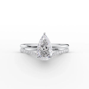 The Low Profile Kamellie Set With A 1 Carat Pear Moissanite