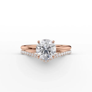 The Low Profile Kamellie Set With A 2 Carat Round Moissanite