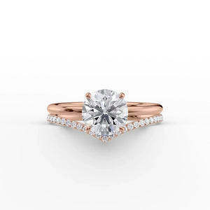 The Low Profile Kamellie Set With A 1 Carat Round Moissanite