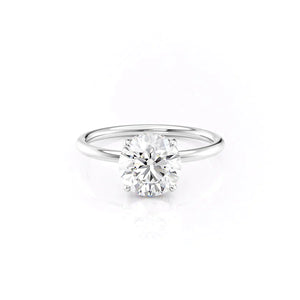 The Low Profile Kamellie Set With A 3 Carat Round Moissanite
