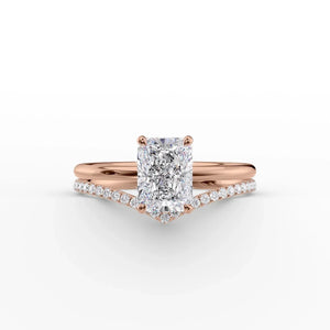 The Low Profile Kamellie Set With A 3 Carat Radiant Moissanite