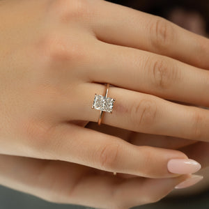 The Low Profile Kamellie Set With A 2.5 Carat Radiant Lab Diamond
