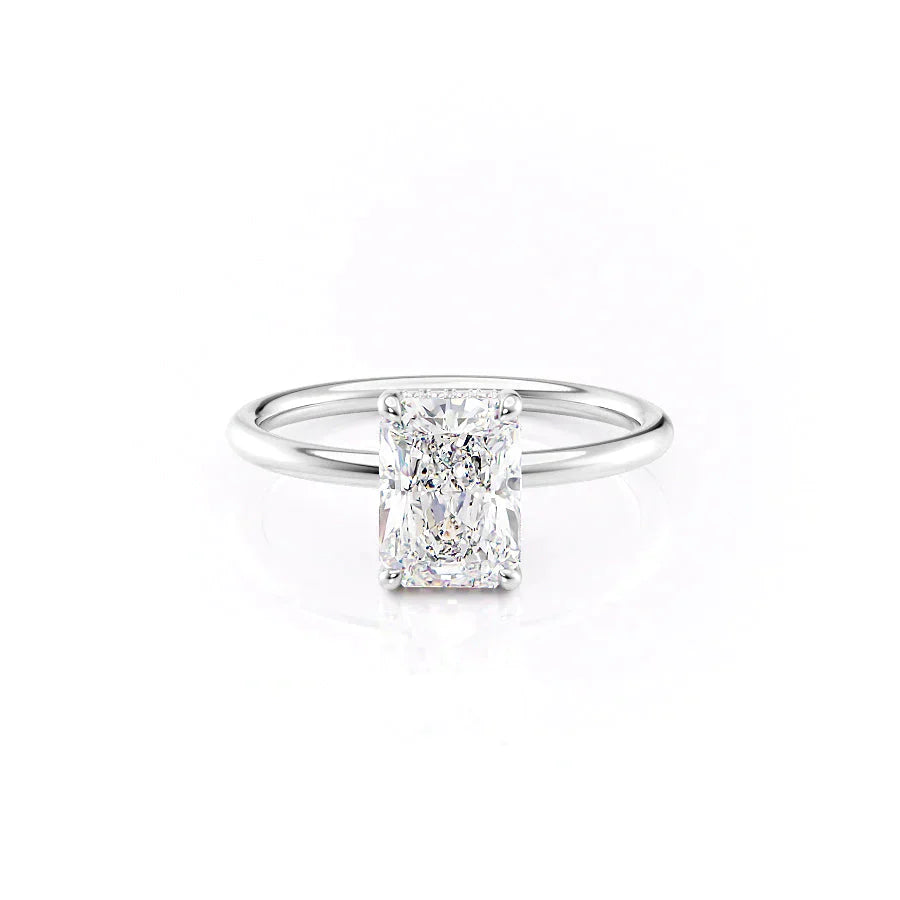 The Low Profile Kamellie Set With A 5 Carat Radiant Moissanite
