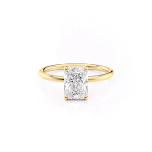 The Low Profile Kamellie Set With A 4 Carat Radiant Moissanite