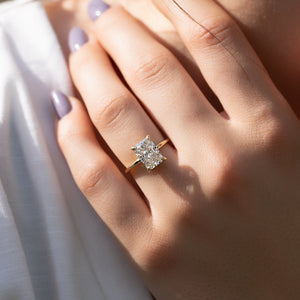 The Low Profile Kamellie Set With A Radiant Lab Diamond
