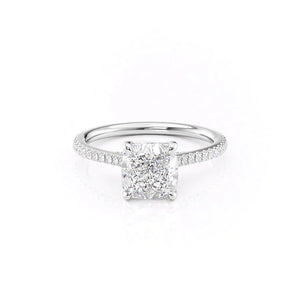 The Pave Claire Set With A 2.5 Carat Cushion Lab Diamond