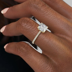 The Pave Claire Set With A 2 Carat Cushion Moissanite