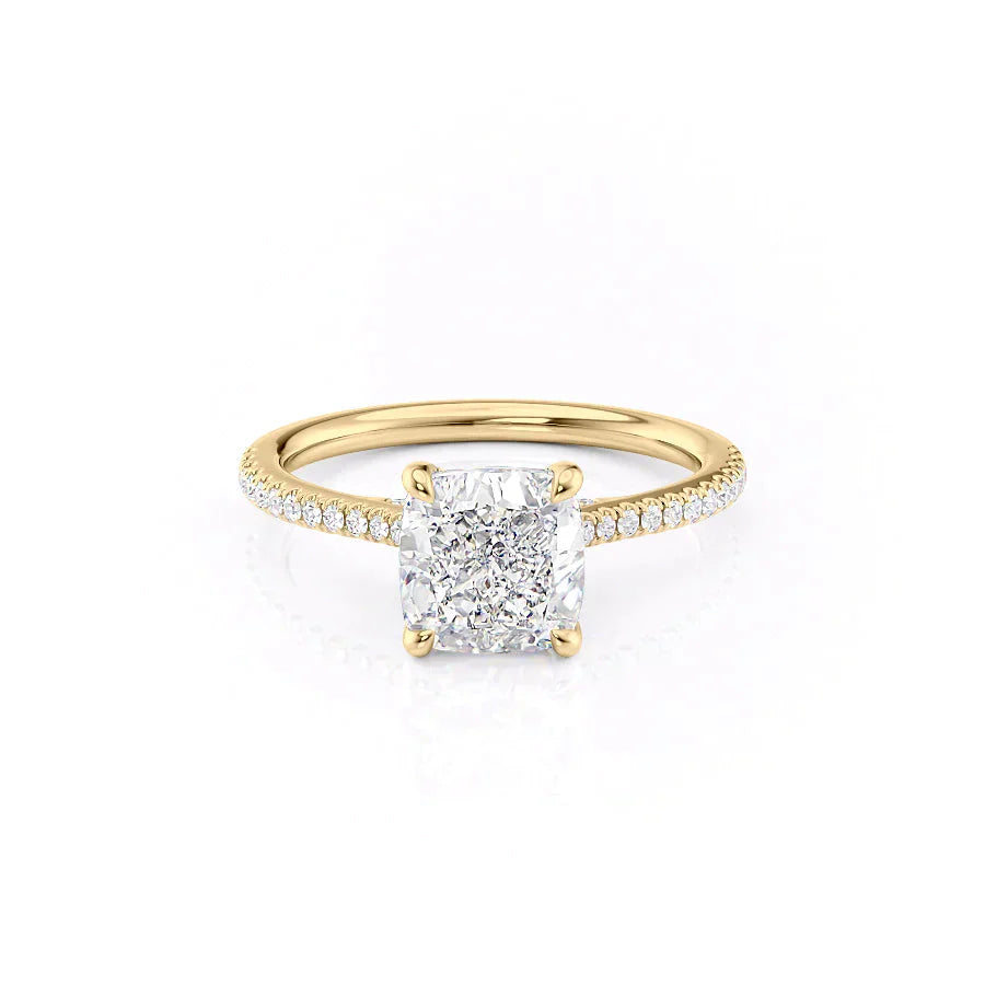 The Pave Claire Set With A 2 Carat Cushion Lab Diamond