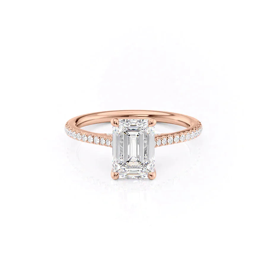 The Pave Claire Set With A 1 Carat Emerald Lab Diamond