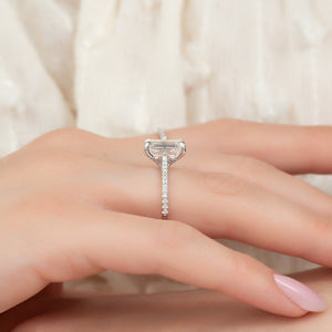 The Pave Claire Set With A 2 Carat Emerald Lab Diamond