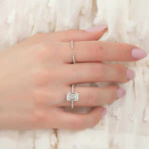 The Pave Claire Set With A 2 Carat Emerald Lab Diamond