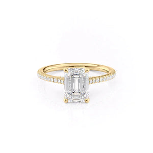 The Pave Claire Set With A 5 Carat Emerald Moissanite
