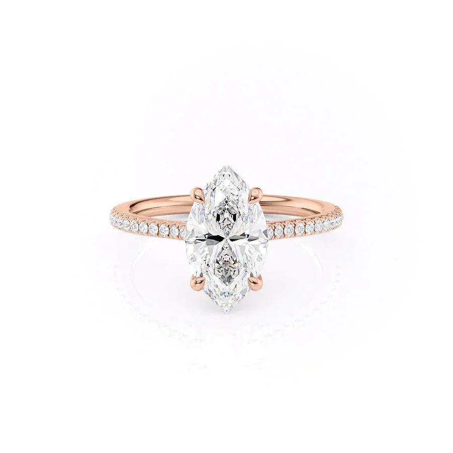 The Pave Claire Set With A 2 Carat Marquise Moissanite