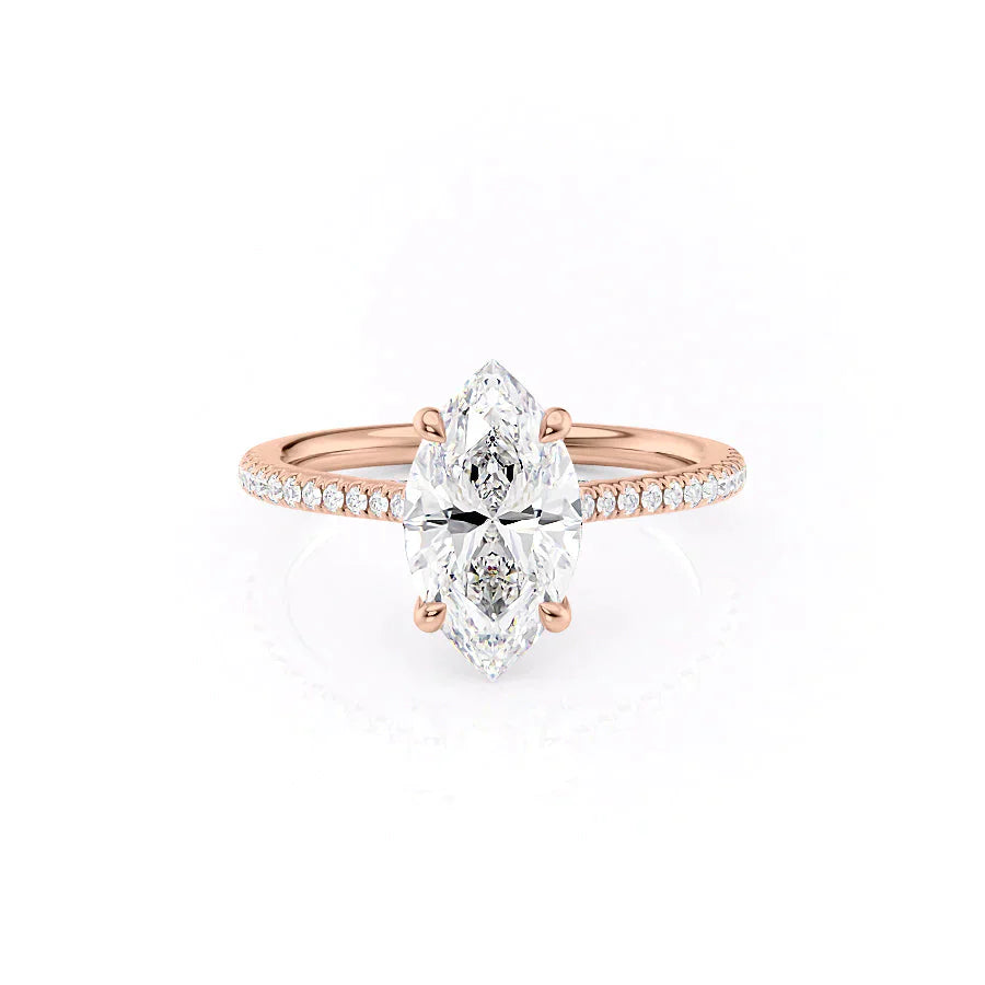 The Pave Claire Set With A 3 Carat Marquise Lab Diamond