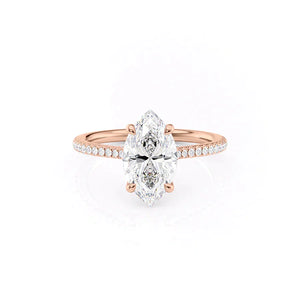 The Pave Claire Set With A 1.5 Carat Marquise Lab Diamond