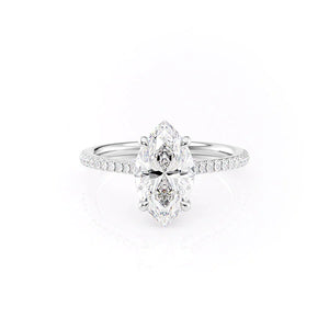 The Pave Claire Set With A 4 Carat Marquise Moissanite